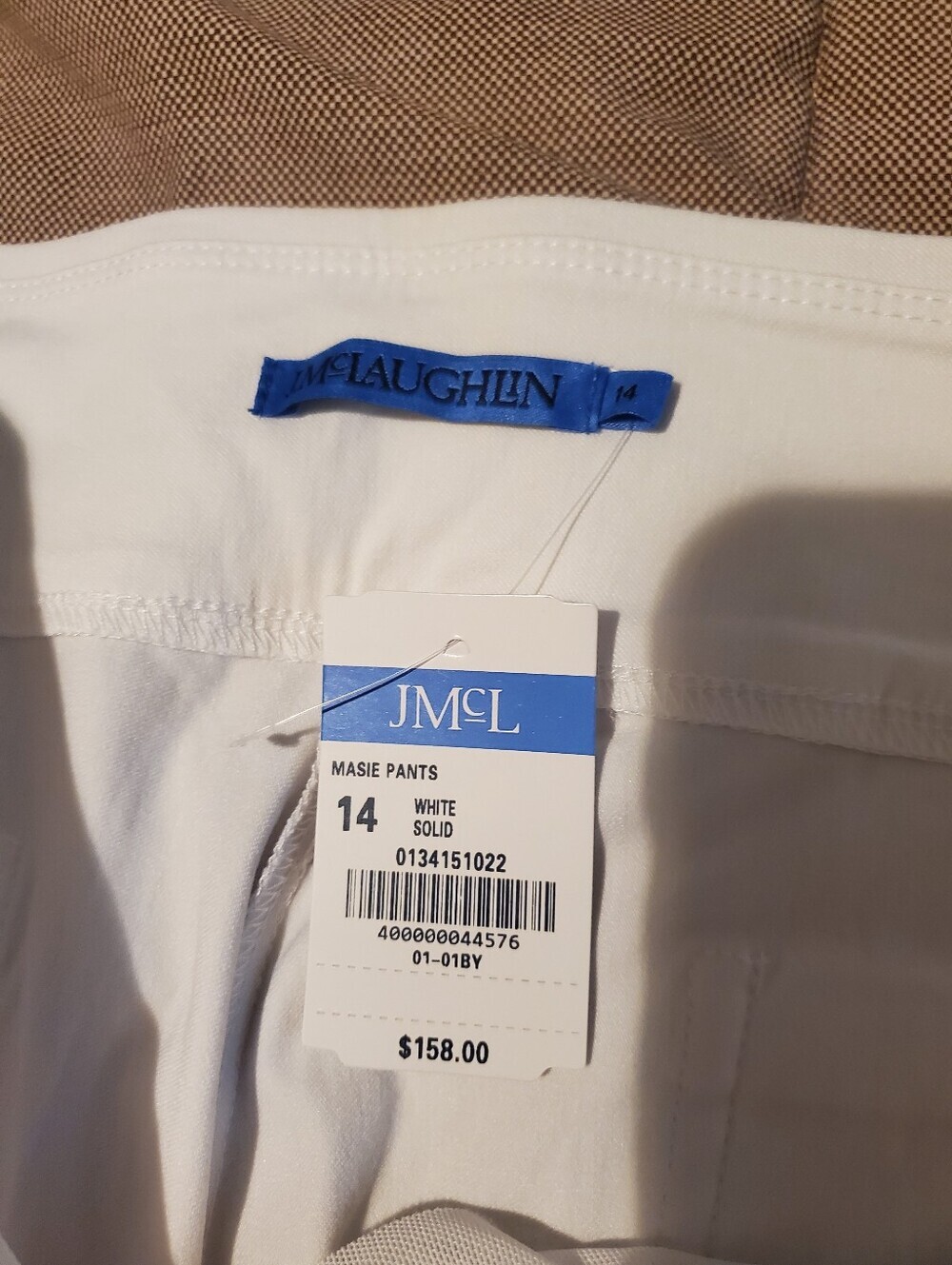 J.McLaughlin Slim Straight Leg Elastic Waist Pull-On Pants White size 14 - Picture 7 of 10